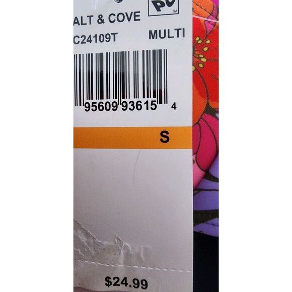 Salt Cove Boho Bikini Top Floral Ruffle Strappy Push Up Underwire Womens Size S - Picture 6 of 6